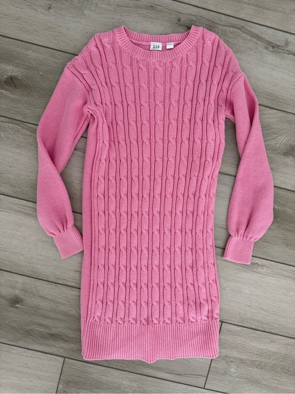 Gap Pink Cable Knit Sweater Dress Kids size Large